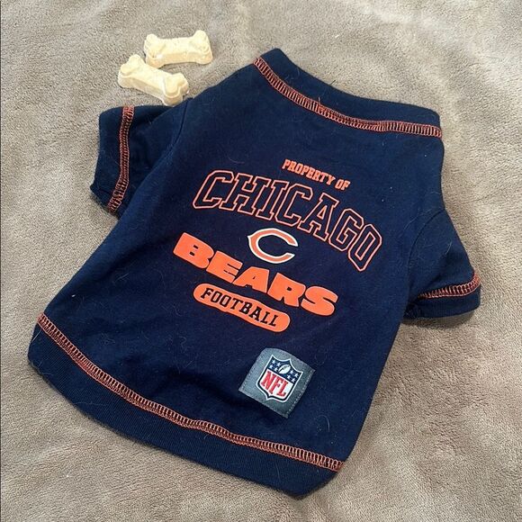 Chicago Bears Dogs Navy Blue T-Shirt - Picture 1 of 2